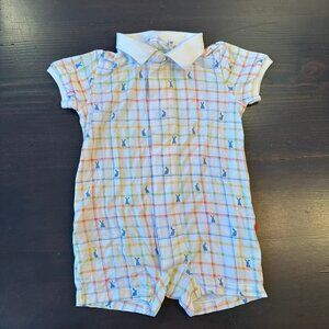 🐇🌸🐣 Magnetic Me Baby Romper / Onesie – Bunny Print – 3–6 Months – Easter Read